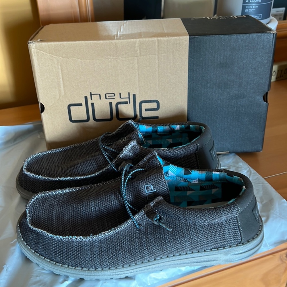 Brand new dude shoes. Men’s size 10. Charcoal
